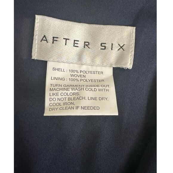 NWT Dessy AFter Six One Shoulder Draped Cowl Neck Maxi Dress Midnight Navy Sz 20 - Picture 7 of 11